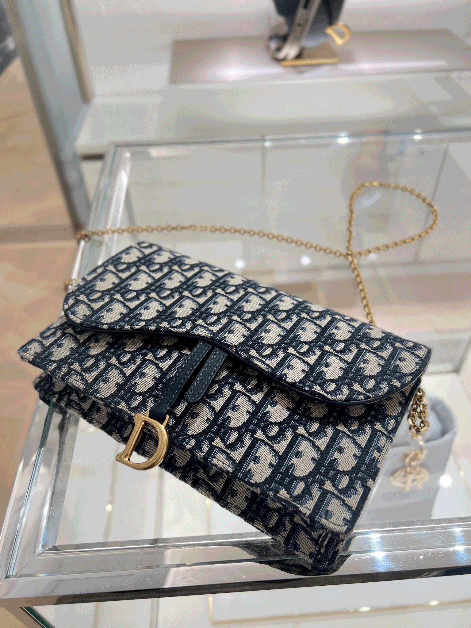【大好評】Dior レディース ポーチ Saddle ミディアム DIOR | Saddle チェーンポーチ ミディアム ディオール