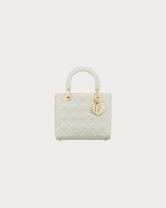 CHRISTIAN DIOR Medium Lambskin Lady Dior Bag | 迪奧 手袋 (White)