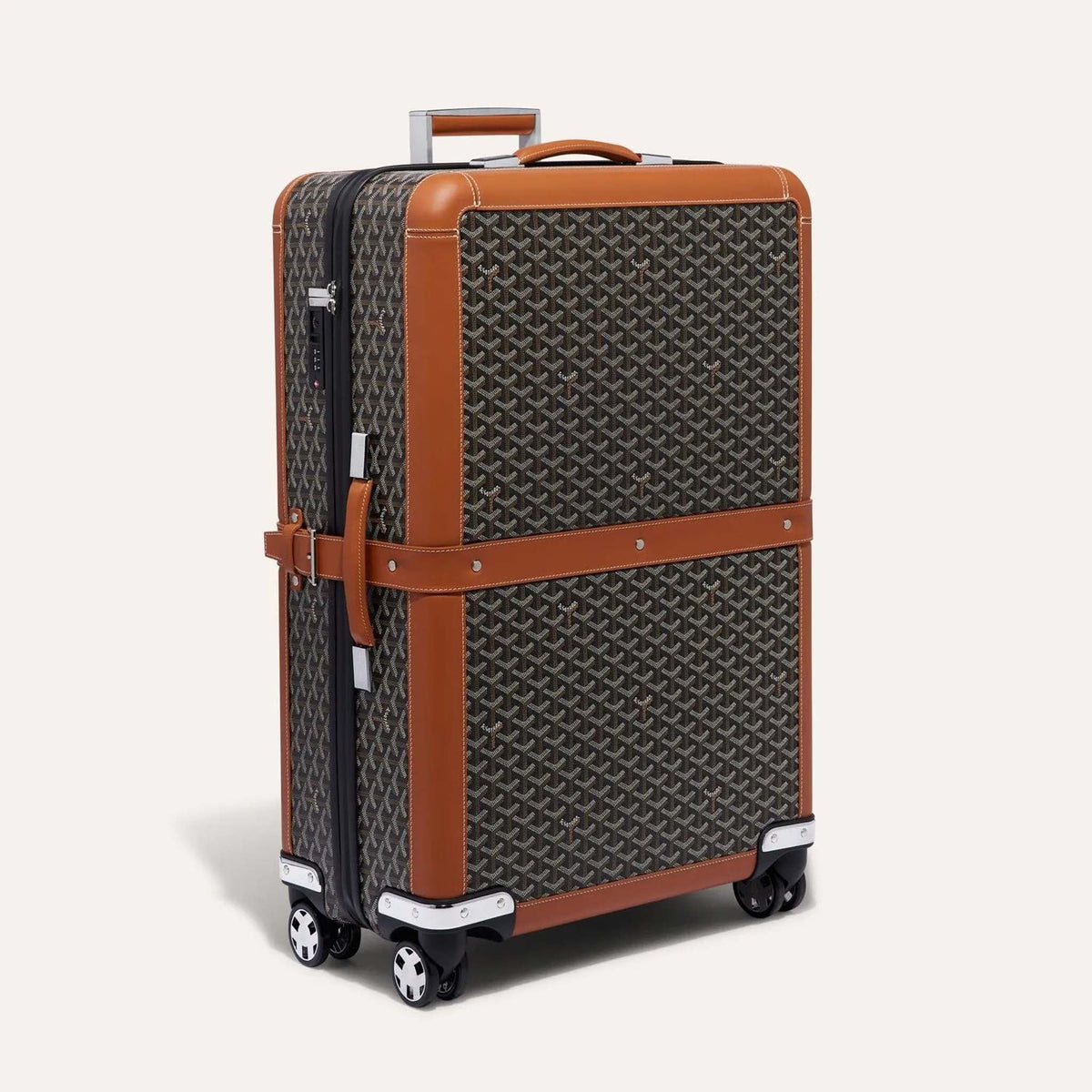 Goyard Grey Goyardine Canvas & Clamecy Cowhide Bourget PM Trolley Case  Goyard