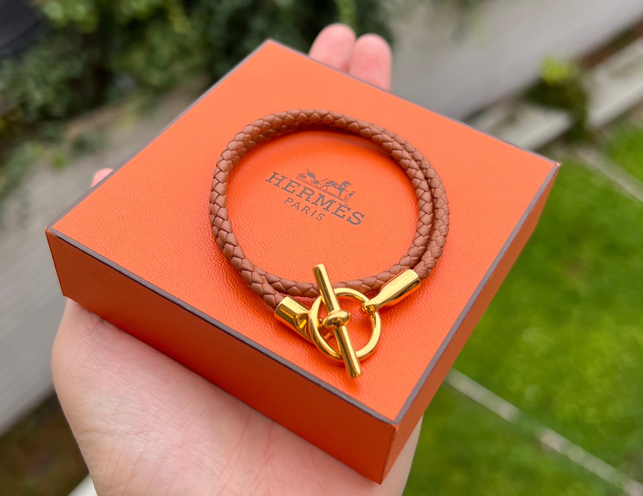 Leather Bracelet Hermes Glenan Bracelet Red Hermes Orange Leather