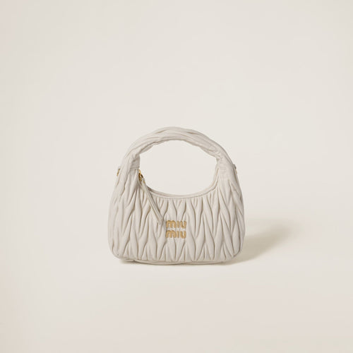 MIU MIU Wander Matelasse Nappa Leather Hobo Bag | 繆繆 腋下袋 (White)