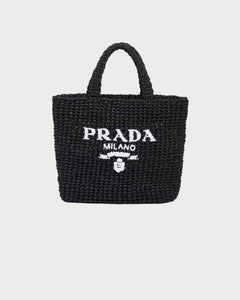 PRADA Small Raffia Tote Bag | 普拉達 草編袋 (Black)