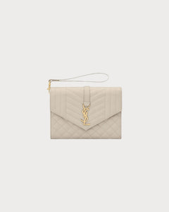 YSL Envelop Flap Grain Leather Pouch (4 Colours) - LONDONKELLY