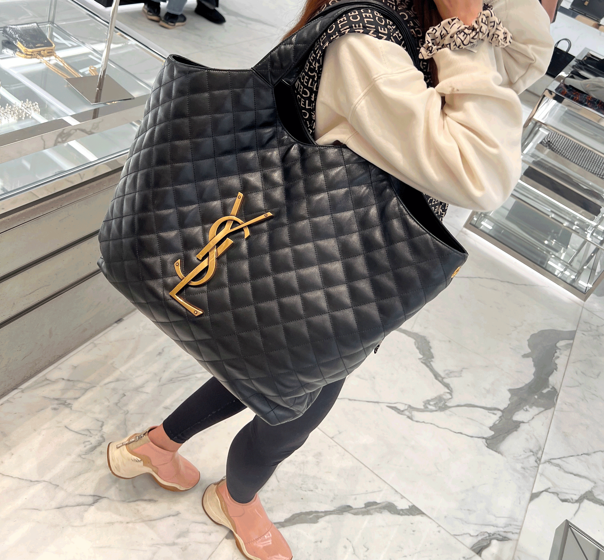 YSL SAINT LAURENT Care Maxi Shopping Bag Saint Laurent Handbag Mult LondonKelly