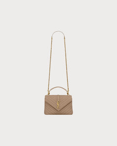 YSL Quilted Leather College Medium Chain Bag (4 Colours) - LONDONKELLY