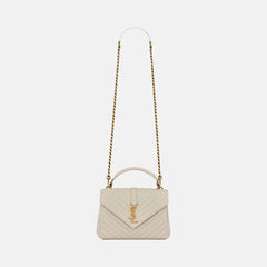 YSL Quilted Leather College Medium Chain Bag (4 Colours) - LONDONKELLY