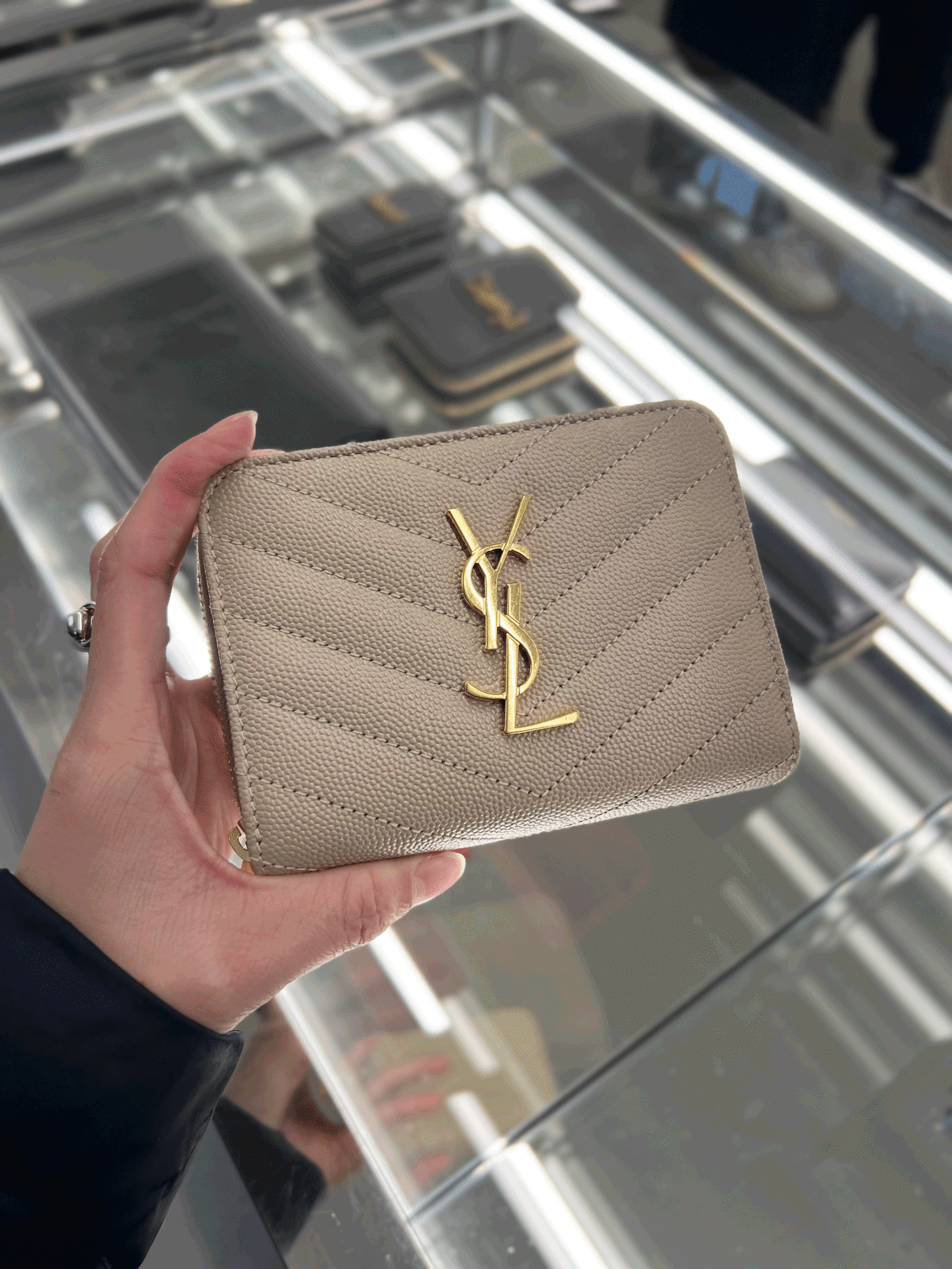 YSL SAINT LAURENT Zipped Compact Wallet Saint Laurent Silver Bag Be LondonKelly
