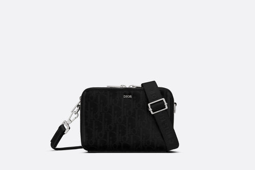 CHRISTIAN DIOR Men's Zipped Pouch with Strap | 迪奧 男仕手袋 (黑色)