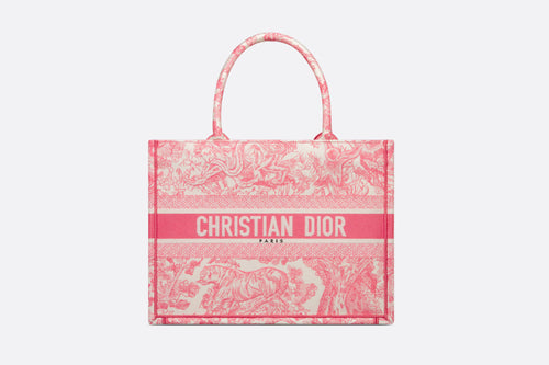 CHRISTIAN DIOR Medium Dior Book Tote Toile de Jouy Mykonos Embroidery | 迪奧 手提袋 (中碼/Candy Pink)