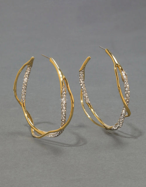 ALEXIS BITTAR Intertwined Two Tone Pave Hoop Earring | 耳環 (多色)