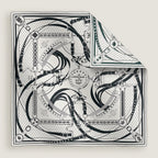 HERMES La Promenade du Matin Bandana double face scarf 140 | 愛馬仕 絲巾 (黑白色)