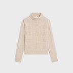 CELINE Turtleneck Sweater in Shetland Pointelle | 賽琳 上衣 (米色)