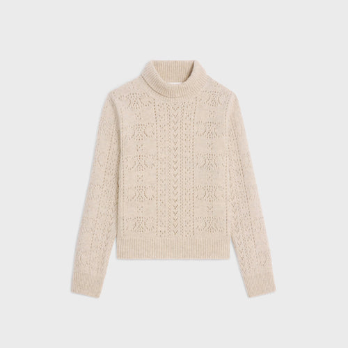 CELINE Turtleneck Sweater in Shetland Pointelle | 賽琳 上衣 (米色)