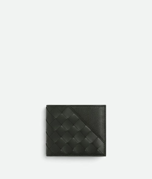 BOTTEGA VENETA Men's Intrecciato Diagonal Bi-Fold Wallet | 葆蝶家 男仕銀包 (深綠色)