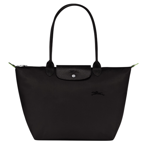 LONGCHAMP Le Pliage Green L Tote Bag | 瓏驤 長肩帶大碼手袋 (Black)
