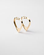 PRADA 1IO148 Metal Heart Earrings | 普拉達 心型耳環 (金色)