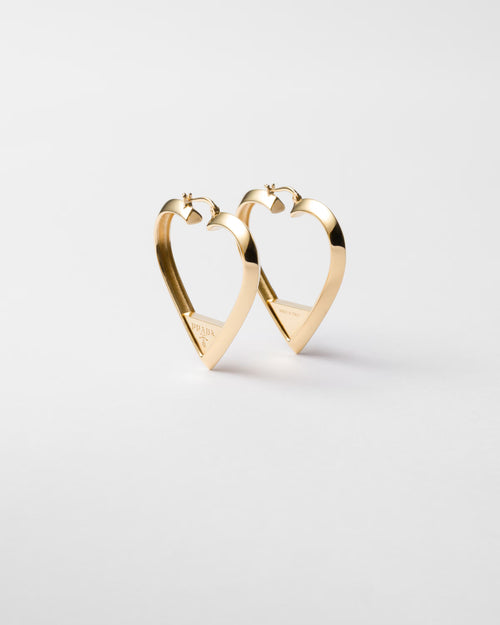 PRADA 1IO148 Metal Heart Earrings | 普拉达心型耳环(金色)