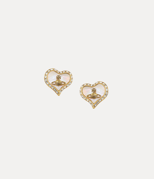 VIVIENNE WESTWOOD Petra Earrings | Queen Mother West Heart-Shaped Earrings (Gold)