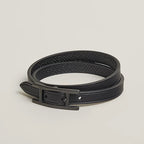 HERMES Men's Behapi Double Tour Bracelet | 愛馬仕 男仕手帶 (全黑色)