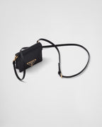 PRADA Card Holder with Shoulder Strap | 普拉達 銀包連肩帶 (Black)