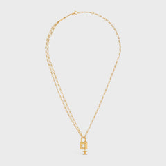 CELINE Triomphe Lock Necklace | 賽琳 頸鏈 (Gold)