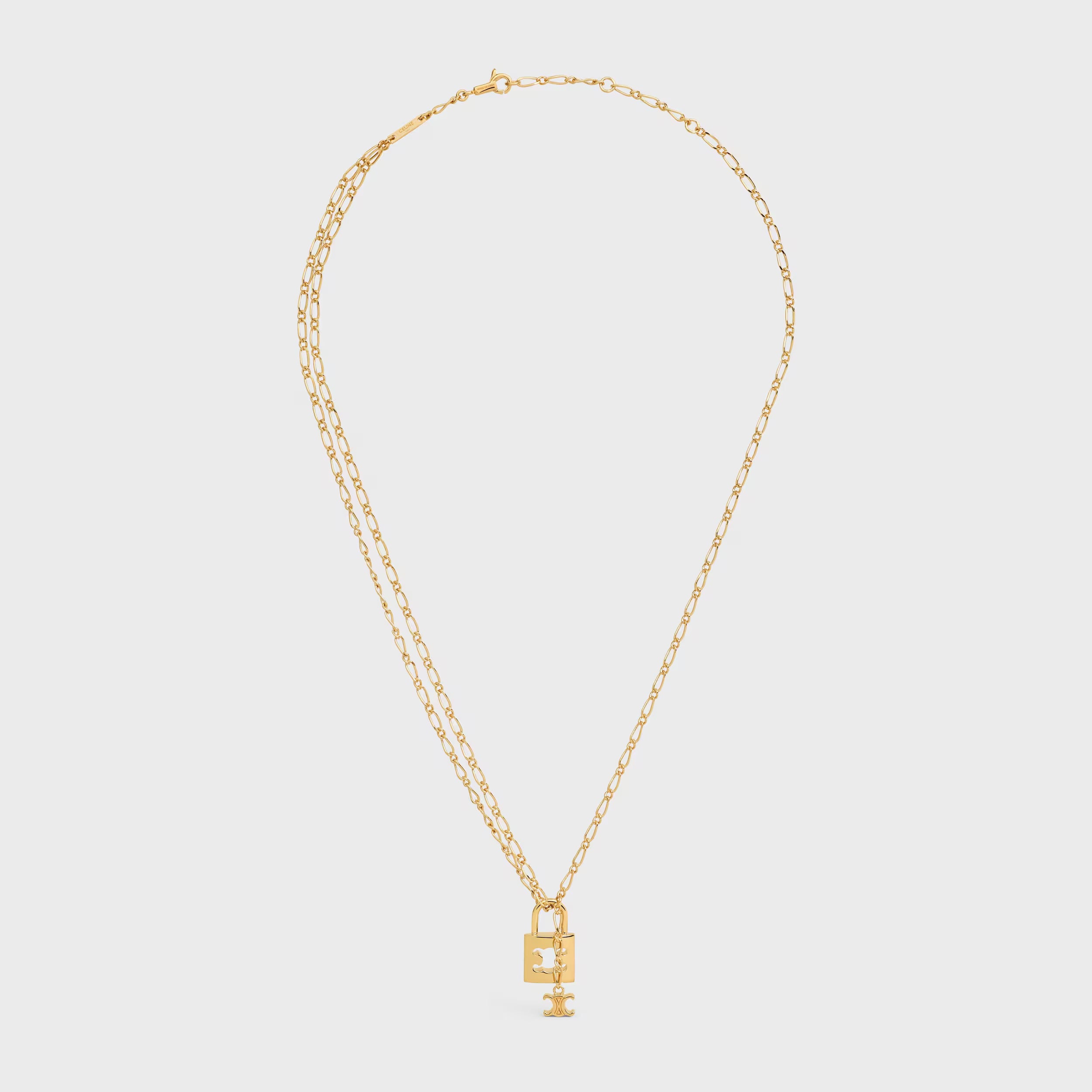 takek379celine ゴールドチェーン CELINE Triomphe Lock Necklace Brass(2 Colors) | LONDONKELLY