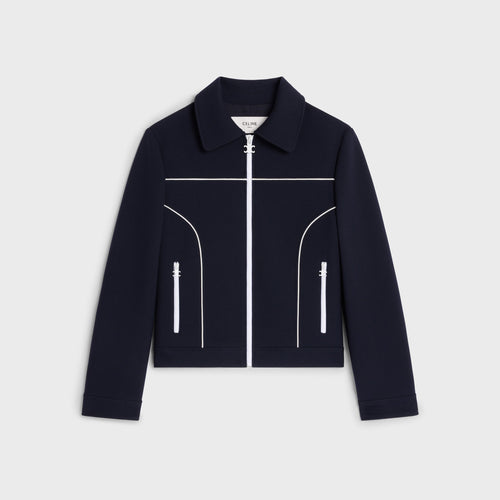 CELINE Chelsea Blouson Jacket in Gauffered Double Wool | 賽琳 外套 (深藍色)
