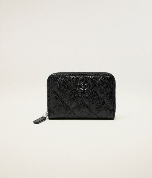 CHANEL AP0216 Classic Zipped Coin Purse Grained Calfskin | 香奈兒 拉鏈銀包 (黑色)