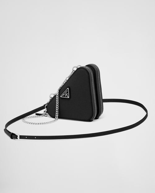 PRADA Saffiano Leather Mini Pouch | 普拉達 迷你手袋 (Black)