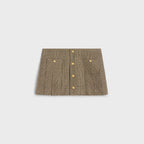 CELINE Pleated Bandeau Mini Skirt in Linen and Wool | 賽琳 短裙 (米色)