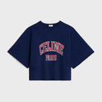 CELINE Paris Loose Sweatshirt in Cotton Fleece | 賽琳 短袖上衣 (藍色)