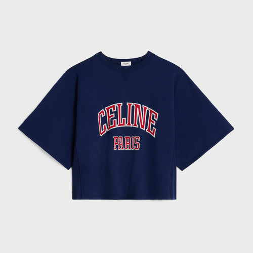 CELINE Paris Loose Sweatshirt in Cotton Fleece | 賽琳 短袖上衣 (藍色)