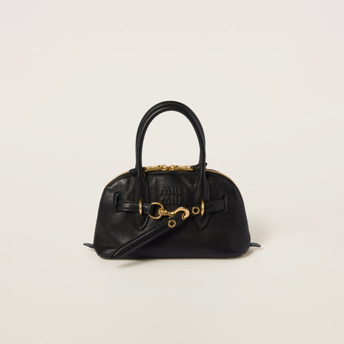 MIU MIU Aventure Nappa Leather Top-Handle Bag | 繆繆 手袋 (Black)