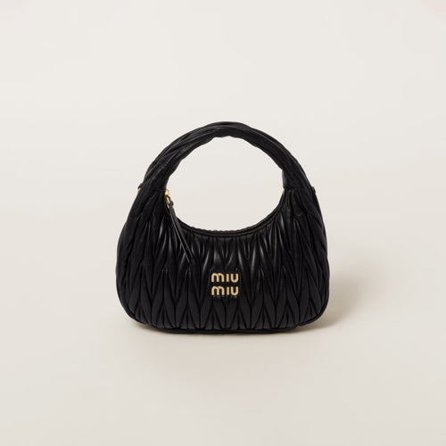 MIU MIU Wander Matelasse Nappa Leather Hobo Bag M Size | 繆繆 腋下袋 (中碼/Black
)