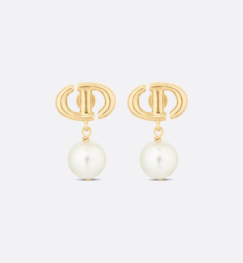 CHRISTIAN DIOR CD Navy Earrings | Dior earrings (gold) 