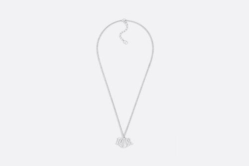 CHRISTIAN DIOR Men's Dior Charm Pendant Necklace | Dior Men's Necklace (Silver)