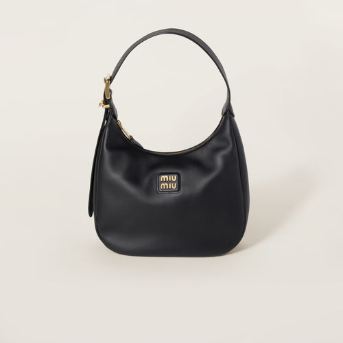 MIU MIU Leather Hobo Bag | 繆繆 腋下袋 (Black)