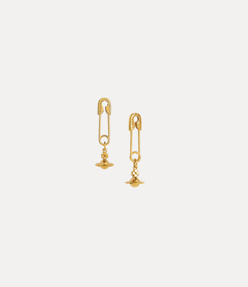 VIVIENNE WESTWOOD Safety Pin Earrings | 西太后 耳環 (金色)