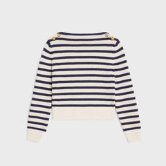 CELINE Boat Neck Mariniere Sweater | 賽琳 上衣 (黑白色)