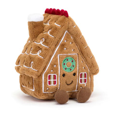 JELLYCAT Amuseables Gingerbread House | Gingerbread House Figure (Brown)