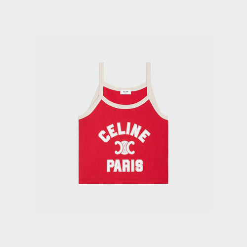 CELINE Paris Tank Top in Cotton Jersey | 賽琳 背心上衣 (紅色)