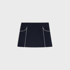 CELINE Trapeze Mini Skirt in Gauffered Double Wool | 賽琳 迷你短裙 (深藍色)