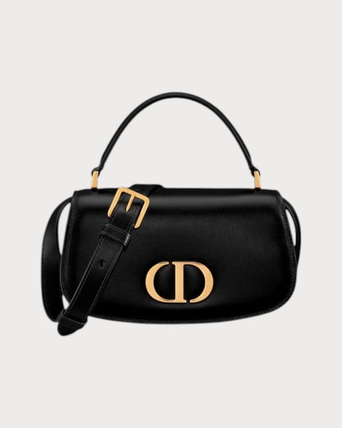 CHRISTIAN DIOR 蒙田大道30号手提包 牛皮革(小号/黑色)