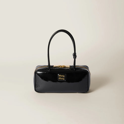 MIU MIU Beau Naplak Patent Leather Bag | 繆繆 手袋 (黑色)