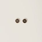 MIU MIU Enameled Metal Earrings | 繆繆 耳環 (Black)