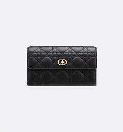 CHRISTIAN DIOR Dior Jolie Orchid Long Wallet | 迪奧 長銀包 (Black)