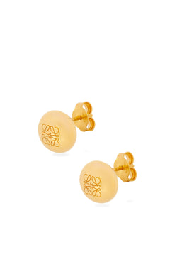 LOEWE Anagram Pebble Stud Earrings in Sterling Silver | 羅意威 耳環 (Gold)