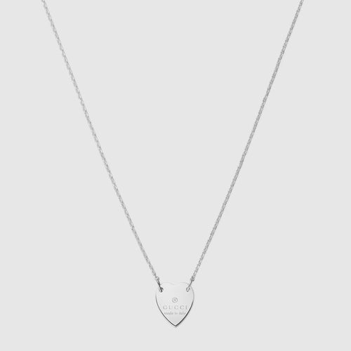 GUCCI Trademark Necklace with Heart Pendant Silver | 古馳 頸鏈 (銀色)