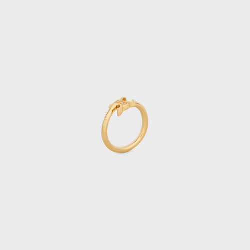 CELINE Triomphe Asymmetric Ring in Brass with Rhodium Finish | Celine Ring (Multiple Colors)