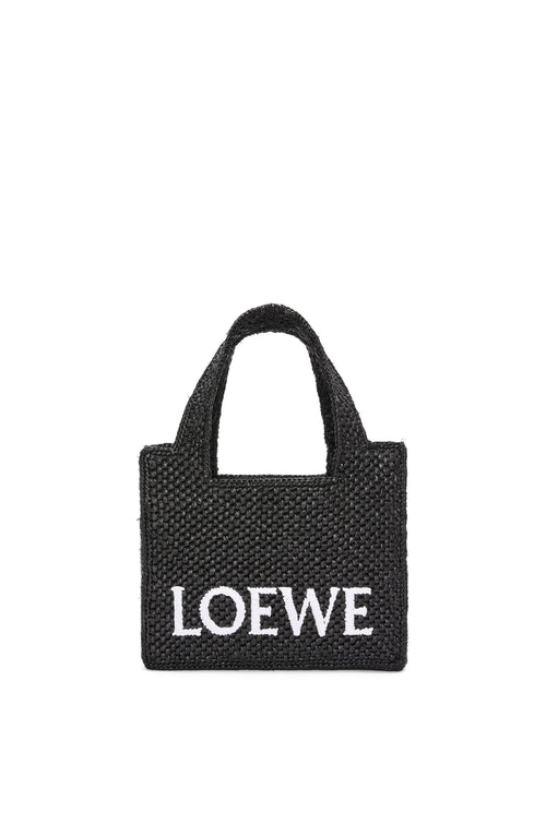 LOEWE Mini Font Tote | 羅意威 草編袋 (黑色) - LondonKelly 英國名牌代購